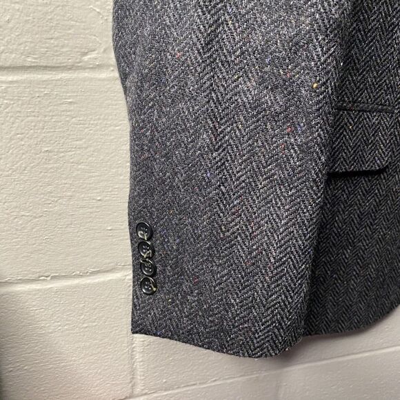 JEAN PAUL GERMAIN Mens Black Gray Wool Tweed Sport Coat Blazer JACKET Size 44 R - Picture 4 of 16